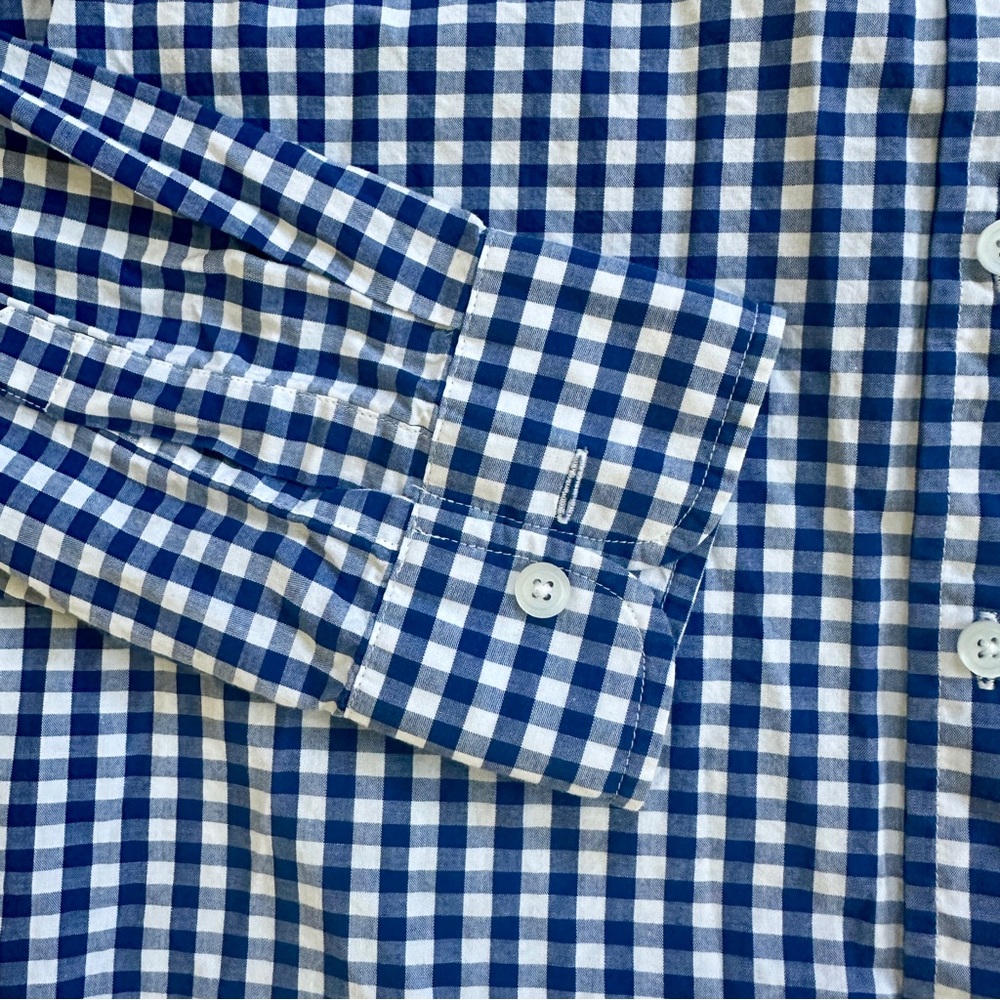 Pendleton Fitted Blue Gingham Button Down Long Sl… - image 4
